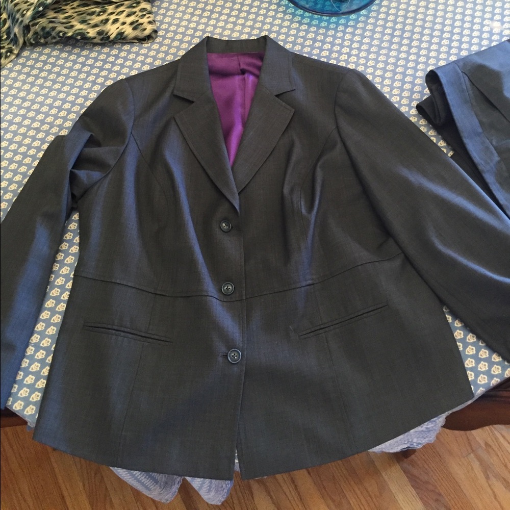 Women’s wool suit with coordinating silk blouse